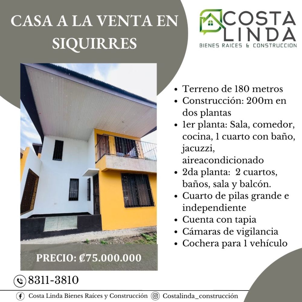 Casa en Venta en Siquirres, Costa Rica