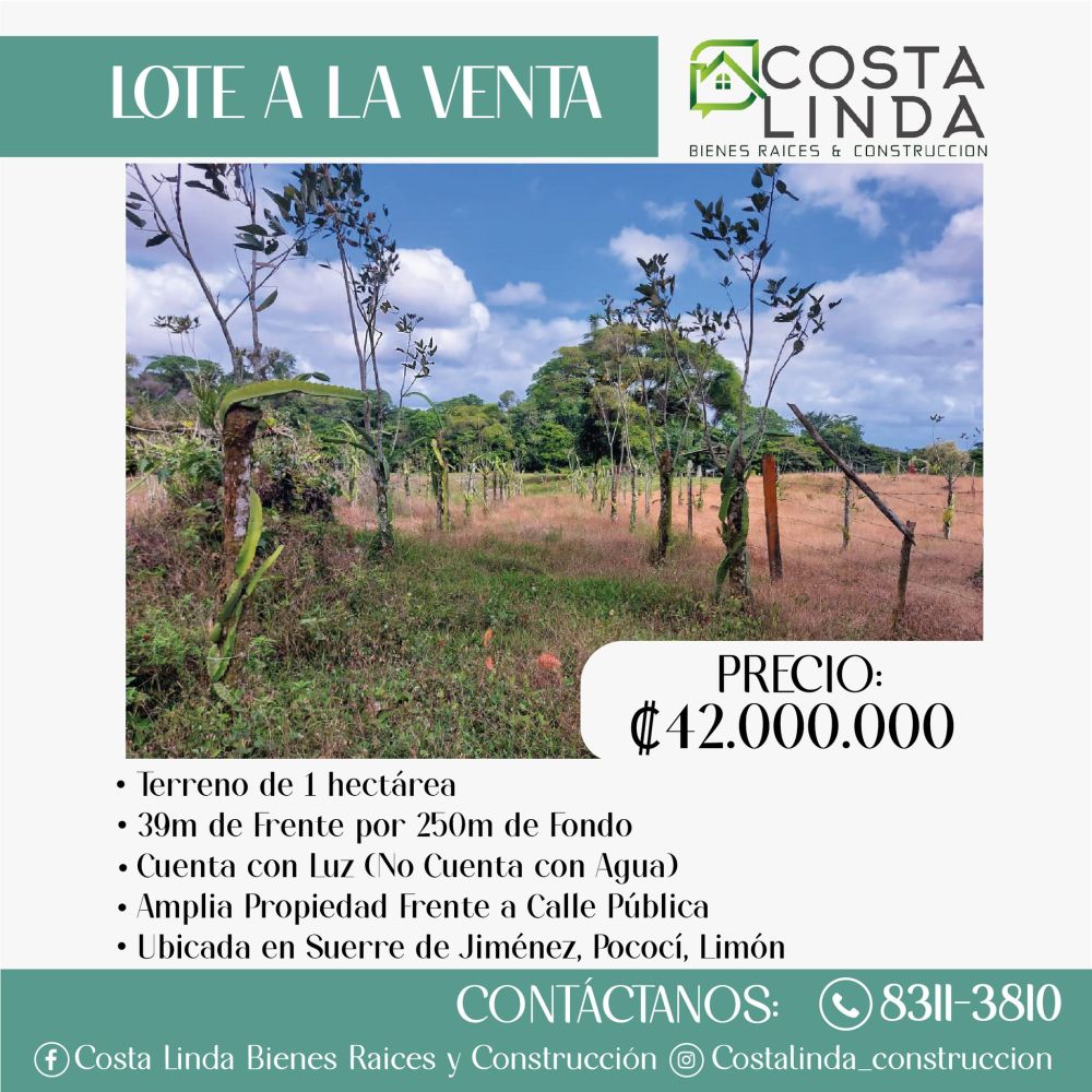 Terreno general en Venta en Guapiles, Costa Rica