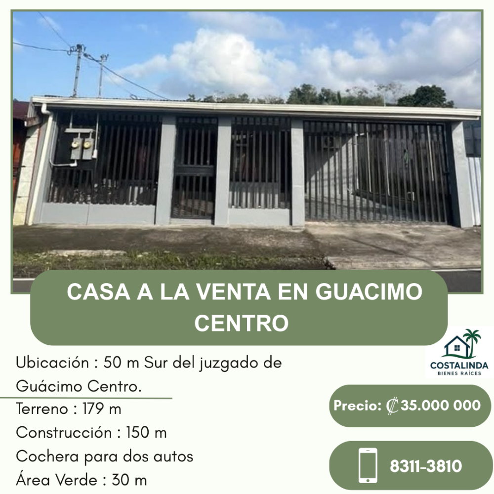 Casa en Venta en Siquirres, Costa Rica