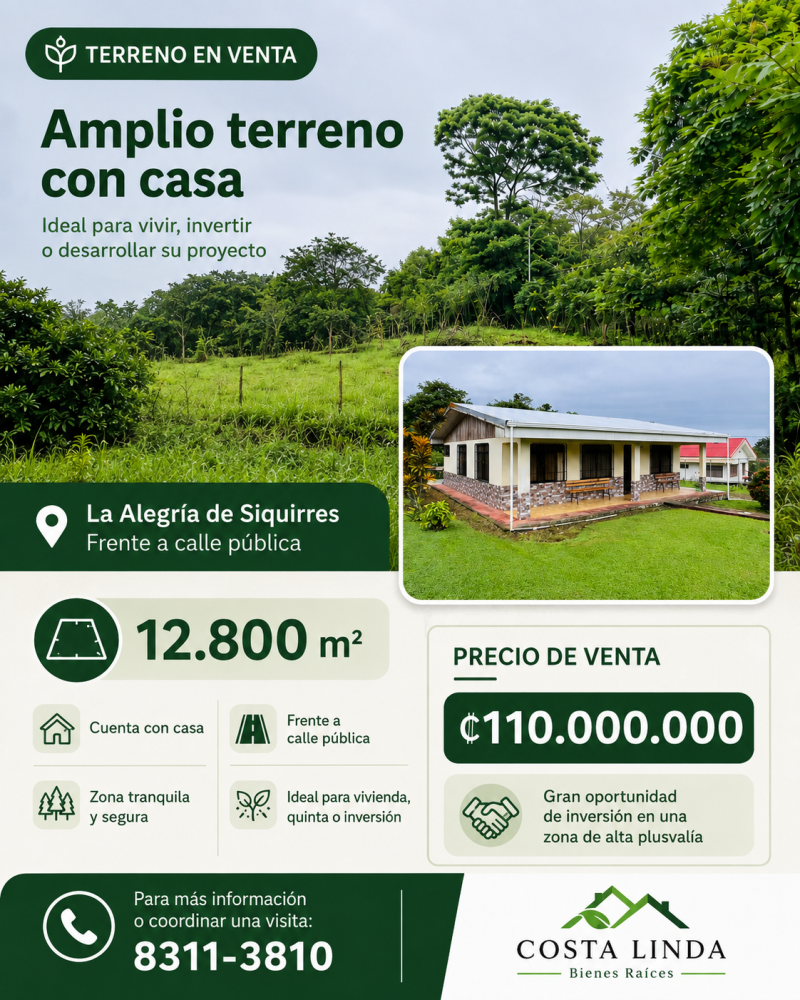 Terreno general en Venta en Guapiles, Costa Rica
